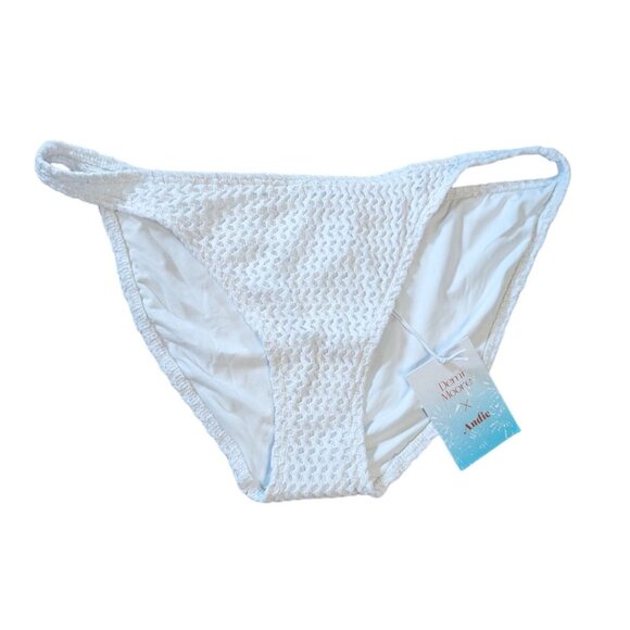 Demi Moore x Andie Swim The Tropez Bottom White Textured Size Medium - Picture 5 of 10